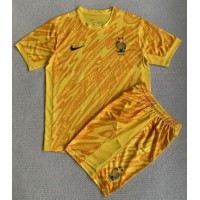 Camisa de Futebol França Goleiro Equipamento Principal Infantil Europeu 2024 Manga Curta (+ Calças curtas)